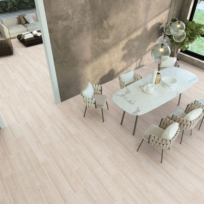 بلاط أرضيات 15×90×1.0 سم - خشبي فاتح 
