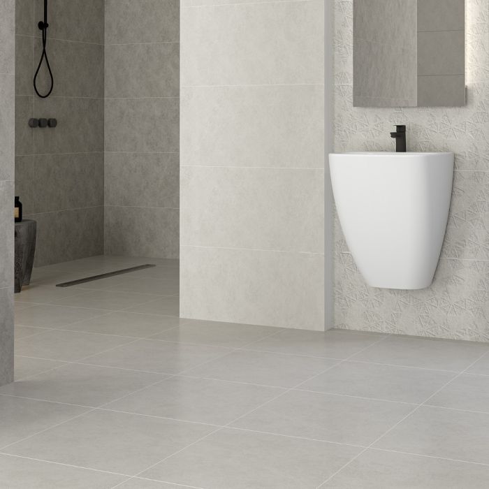 بلاط أرضيات 40×40×1.0 سم - رمادي فاتح 