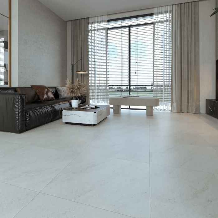 بلاط أرضيات بورسلان 60×60×1.0 سم - رمادي رخامي فاتح 