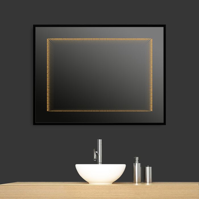 مرآة حمام مستطيلة ثلاثية الأبعاد 80×60 - انفينيتي